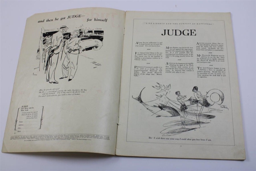 1923 & 1926 Judge Magazines with Golf Covers & Content