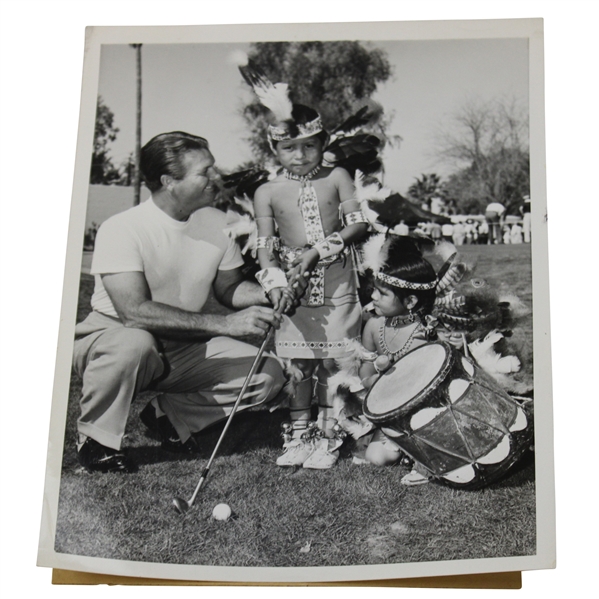 Black & White Press Photo - Jimmy Demaret Giving A Golf Lesson At 1954 Phoenix Open 