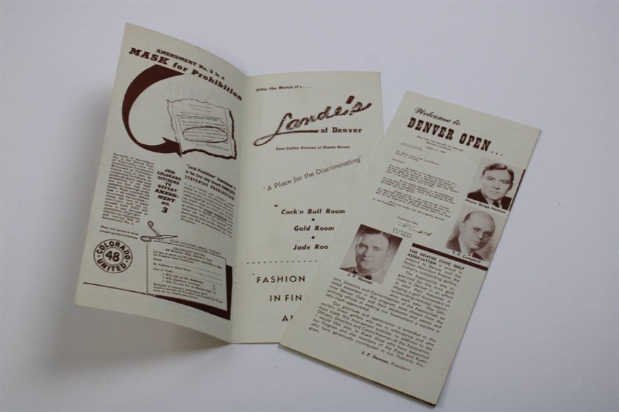 1948 Denver Open Program & Pairing Sheet - Wellshire Golf Club - Ben Hogan Win