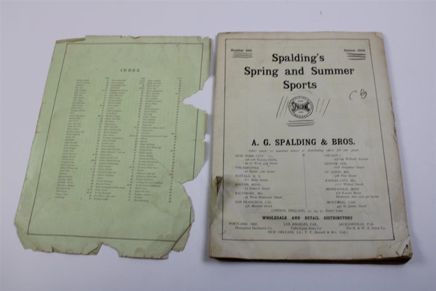 1904 Spalding Spring & Summer Sports Booklet w/Golf Equipment & other