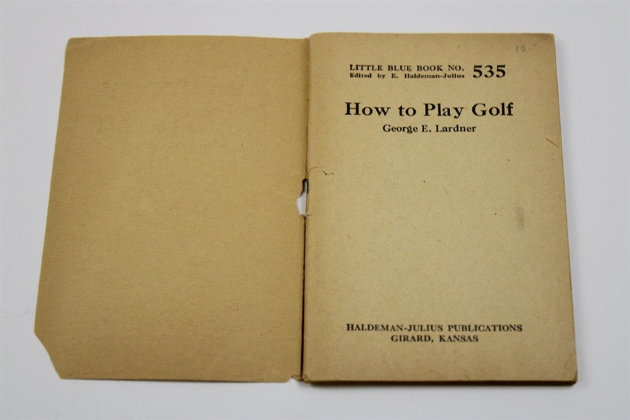 1927 'Hot To Play Golf' 1st Edition Book by George E. Lardner Lardner
