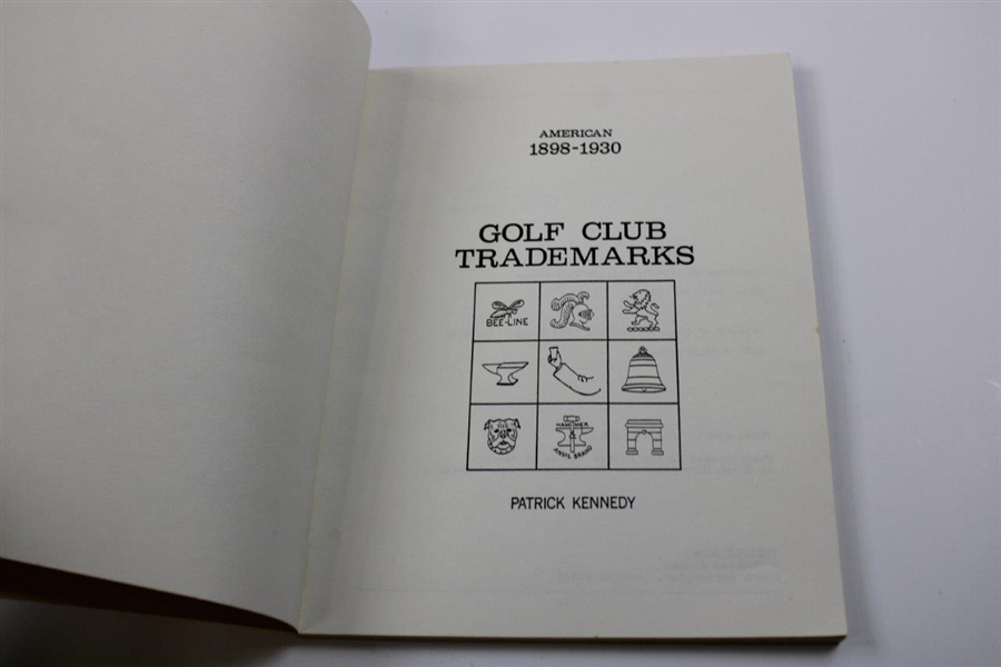  'Golf Club Trademarks 1898-1930' Signed By Author Patrick Kennedy