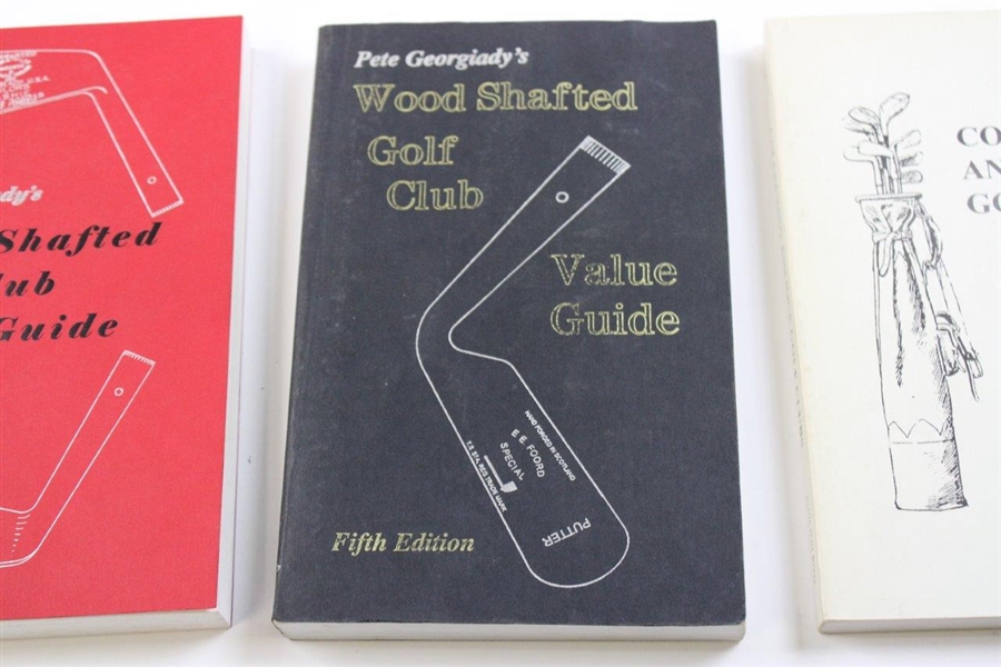 Three (3) Signed Peter Georgiady Books - Collecting Antique Golf Clubs & Wood Shafted Golf Club Value Guide - 4th & 5th Edition