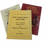  Early US Golf Clubs W/ Price Guide & Antique Golf Clubs - Their Restoration & Preservation