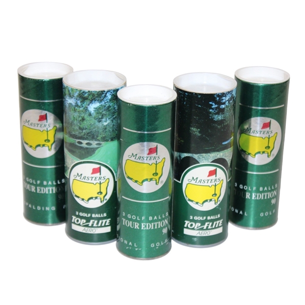 Five (5) Masters Tournament Golf Ball Containers - No Balls