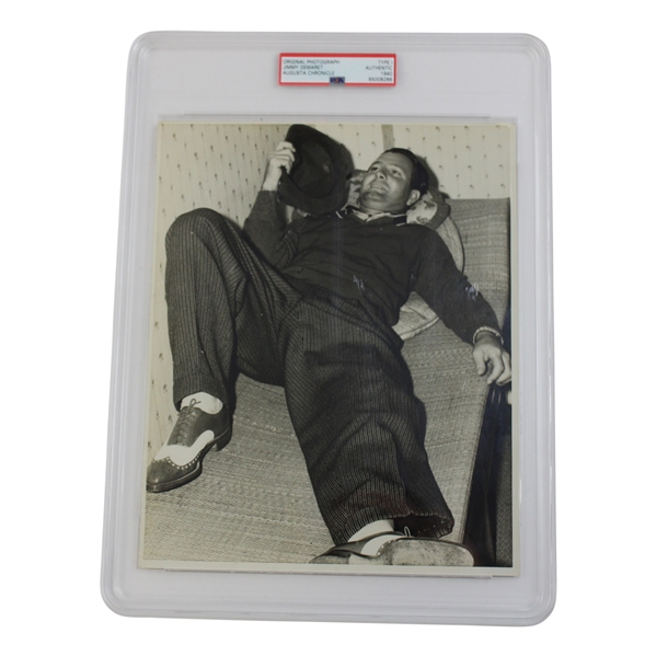 Jimmy Demaret 1940 Type 1 Photo - Laying on Augusta National Couch After Masters Win PSA #85008266