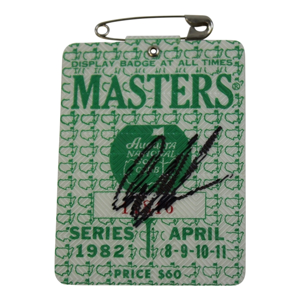 Craig Stadler Signed 1982 Masters Tournament SERIES Badge #11816 JSA ALOA