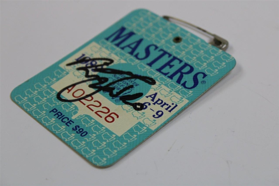 Nick Faldo Signed 1989 Masters Tournament SERIES Badge #A02226 JSA ALOA