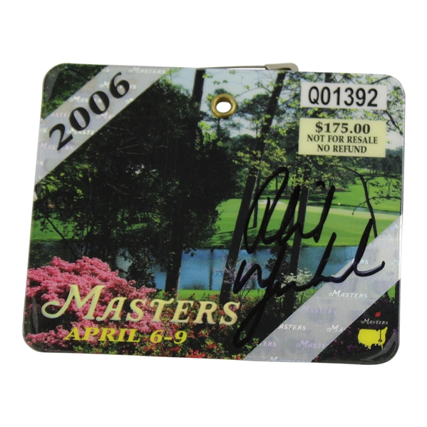 Phil Mickelson Signed 2006 Masters Tournament SERIES Badge #Q01392 JSA ALOA