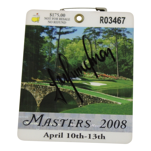 Trevor Immelman Signed 2008 Masters Tournament SERIES Badge #R03467 JSA ALOA