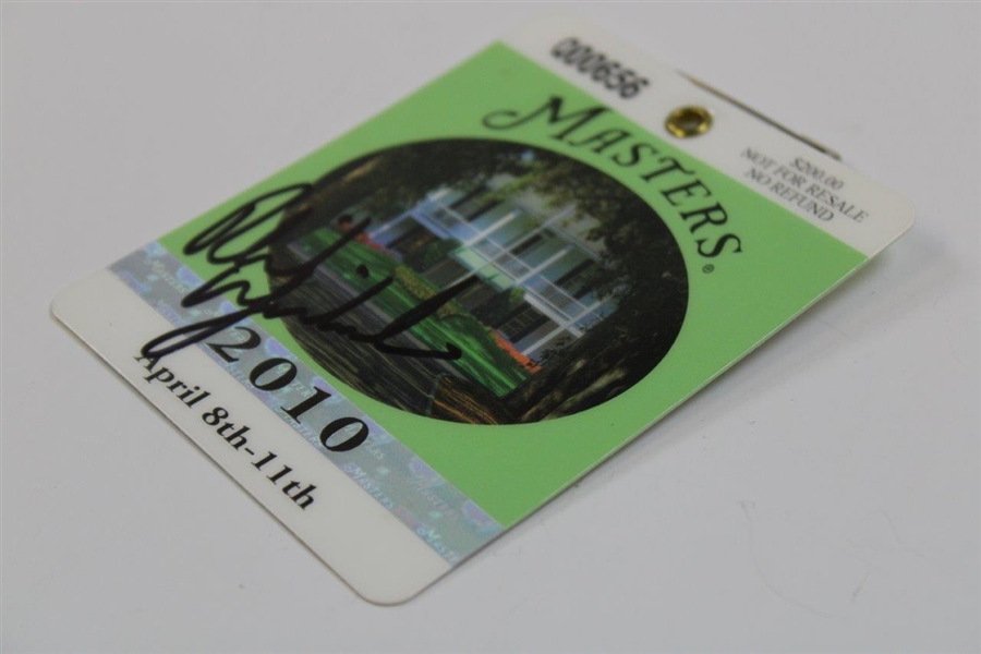 Phil Mickelson Signed 2010 Masters Tournament SERIES Badge #Q00656 JSA ALOA