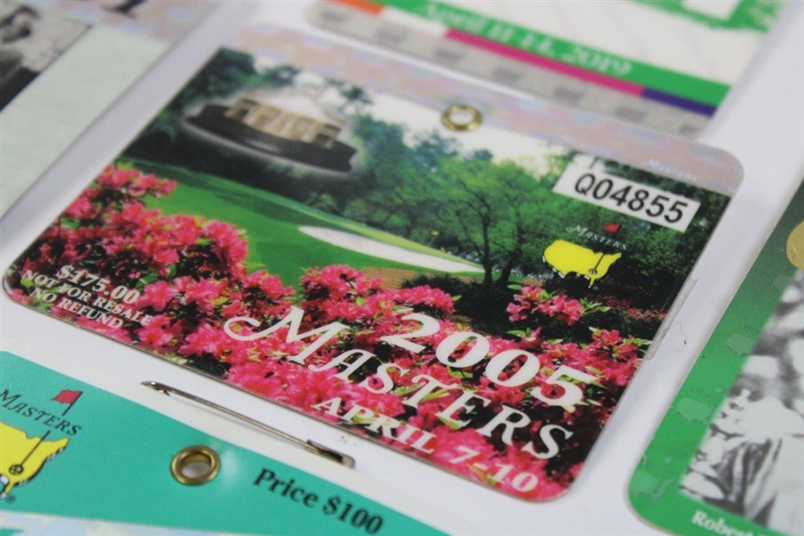 Tiger Woods Masters Five (5) Wins Series Badges - 1997-2001-2002-2005-2019