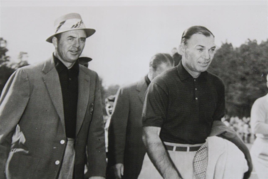 1955 Ben Hogan & Sam Snead Press Photo Walking on Eve of Masters Tournament