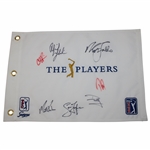 Mickelson, Faldo, Kuchar & others Signed The Players Embroidered Flag JSA ALOA