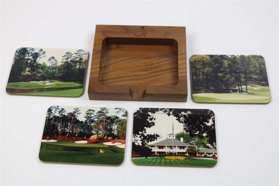 Augusta National Golf Club Four (4) Coaster Set in Wood Box