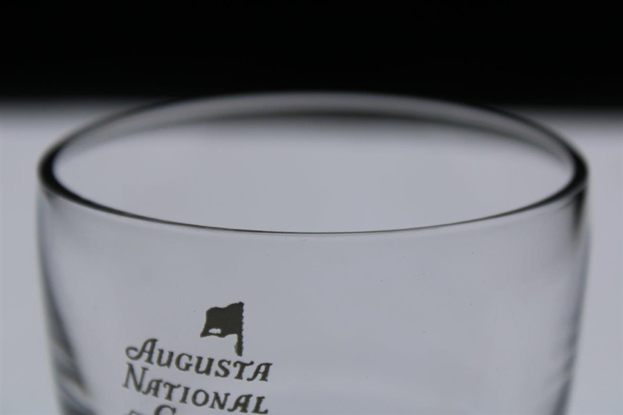 Augusta National Golf Club Logo Ribbed Low Ball Glass