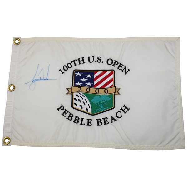 Tiger Woods Signed 2000 US Open at Pebble Beach Flag JSA ALOA