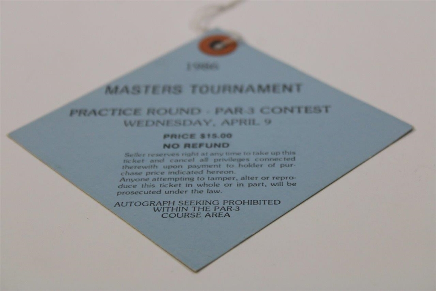 Jack Nicklaus Signed 1986 Masters Par 3 Contest Ticket #10414 JSA ALOA