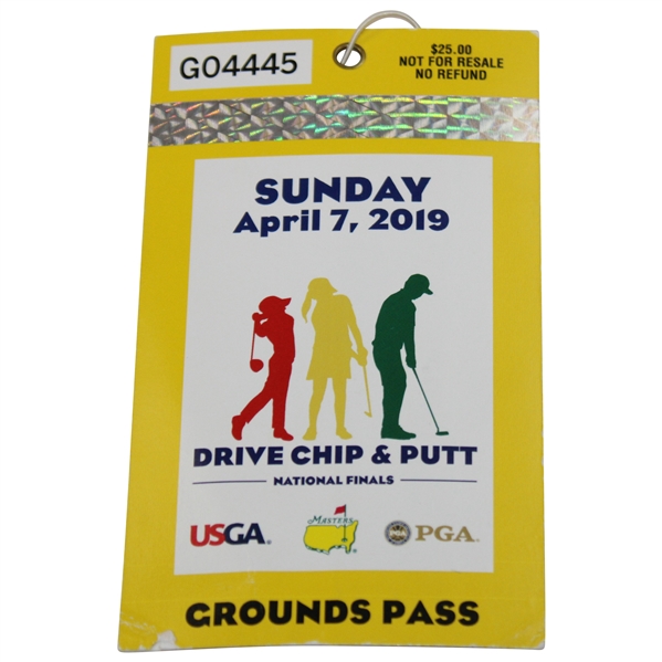 2019 Drive Chip & Putt Sunday Augusta National Grounds Pass #G04445