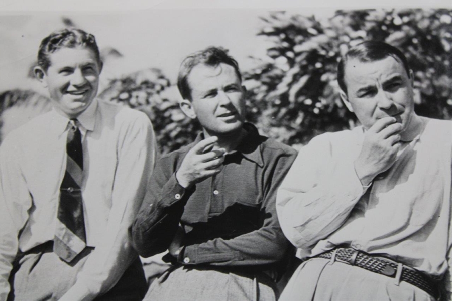 Horton Smith, Paul Runyan & Gene Sarazen 1936 Miami Biltmore Open Press Photo
