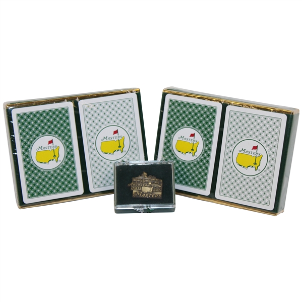 Two (2) Sets of Unopened Masters Playing Cards w/2003 Masters Comm. Pin in Case