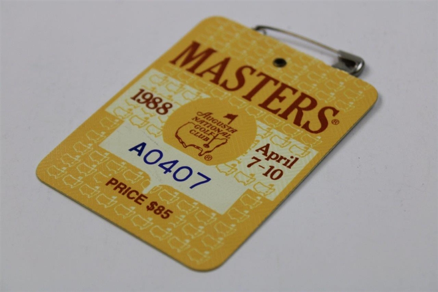 1988 Masters Tournament SERIES Badge #A0407 - Sandy Lyle Winner