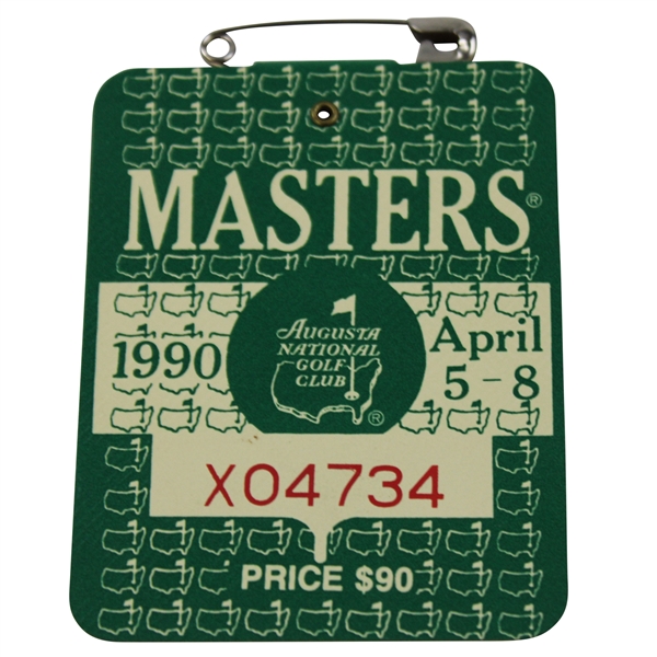 1990 Masters Tournament SERIES Badge #X04734 - Nick Faldo 2nd Masters Win