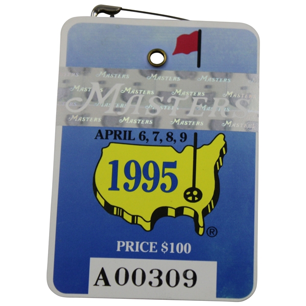1995 Masters Tournament SERIES Badge #A00309 - Ben Crenshaw 2nd Masters Win - Tiger Debut