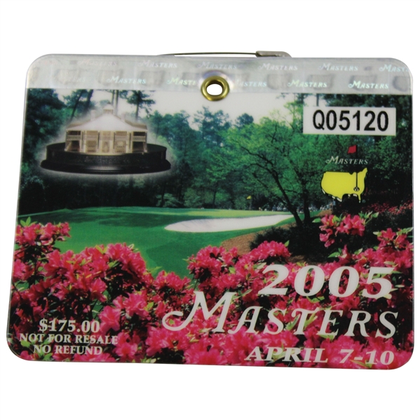 2005 Masters Tournament SERIES Badge #Q05120 - Tiger Woods' 4th Masters Win