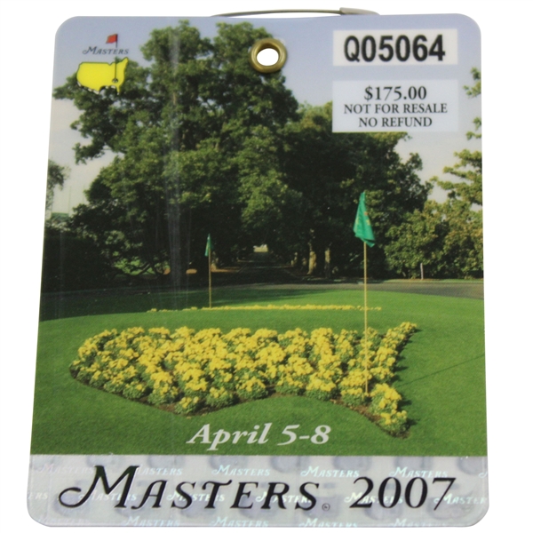2007 Masters Tournament SERIES Badge #Q05064 - Zach Johnson Winner