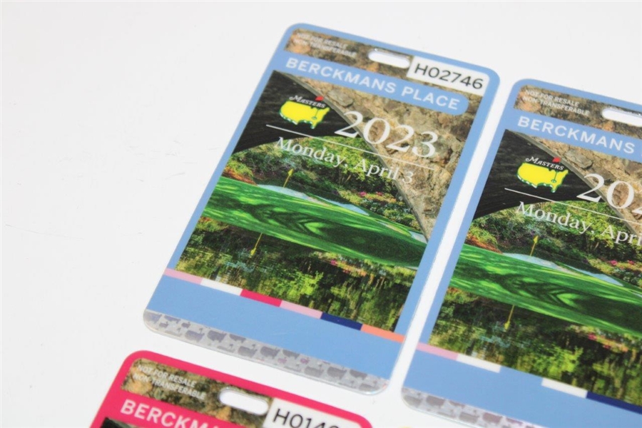 Six (6) 2023 Masters Berckmans Place Badges - Monday (3), Tuesday, Wednesday & Friday