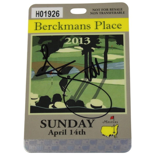 Adam Scott Signed 2013 Masters Tournament Berckman's Place Sunday Badge #H01926 JSA ALOA