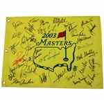 Thirty-Five (35) Previous Winners Signed 2003 Masters Embroidered Flag JSA ALOA