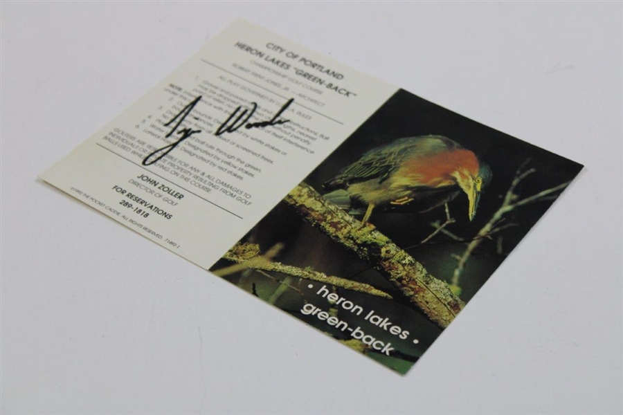 Tiger Woods Signed Heron Lakes 'Green-Back' Scorecard From 1993 JSA ALOA