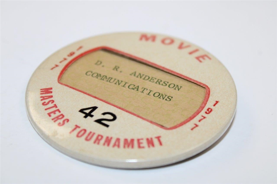 1977 Masters Tournament Movie Badge #42 - D.R. Anderson Communications