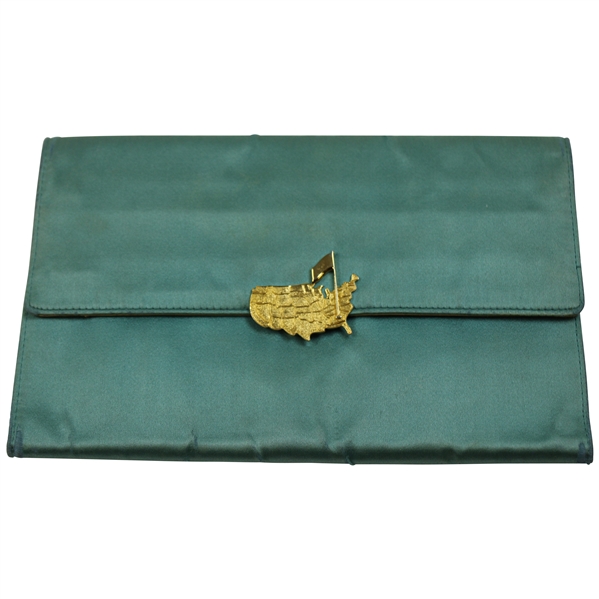 Vintage Augusta National Silk And Leather Jewelry Travel Case Made In Italy