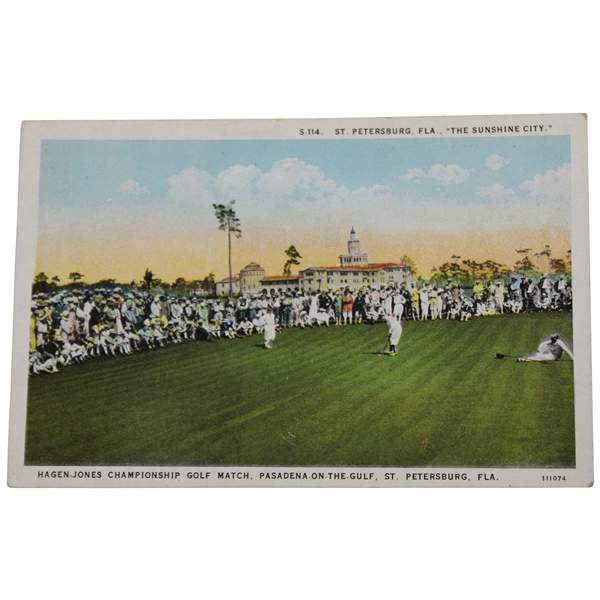1925 Bobby Jones Vs. Walter Hagen Championship Match Post Card