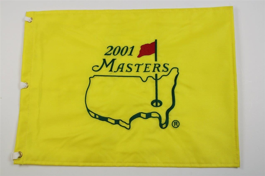 2001, 2002, 2005 & 2019 Unsigned Masters Tournament Embroidered Flags 