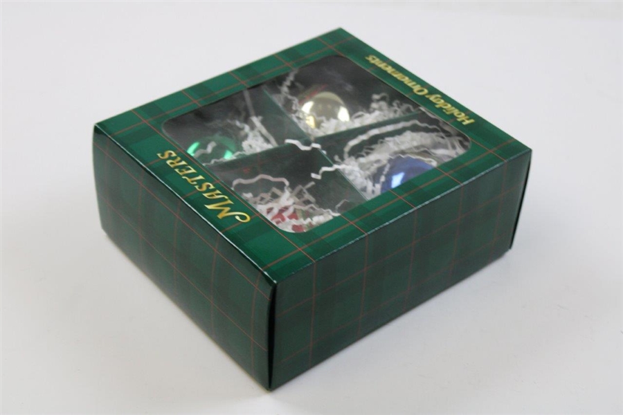 Four (4) Masters Tournament Logo Holiday Ornaments in Original Box