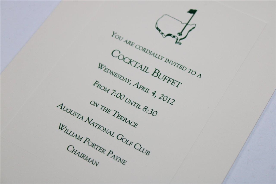 2012 Augusta National Golf Club Cocktail Buffet Invitation - April 4th