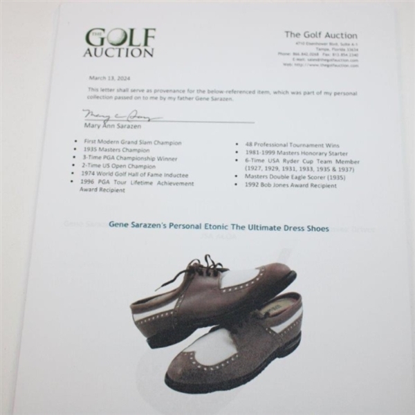 Gene Sarazen's Personal Etonic The Ultimate Dress Two-Tone Leather Shoes