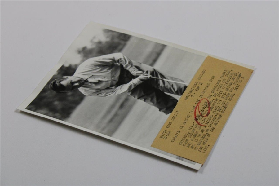 Gene Sarazen 1937 Chicago Open at Medinah Country Club Original Oversize Wire Photo - Sarazen Collection