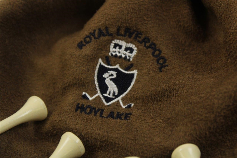 Royal Liverpool Hoylake Valuables Bag w/Four (4) Course Logo Tees & Course Logo Pencil