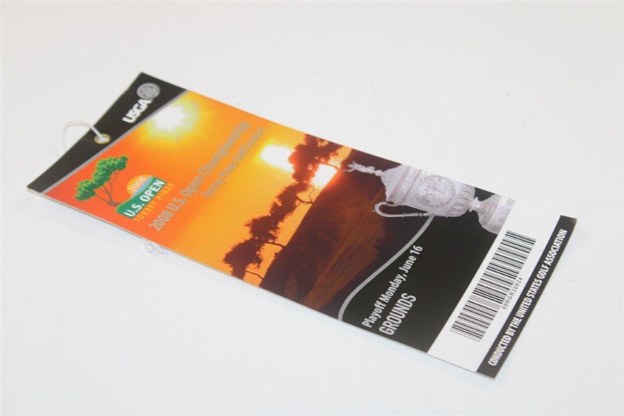 2008 US Open at Torrey Pines Golf Course Grounds Playoff Ticket - Tiger Win