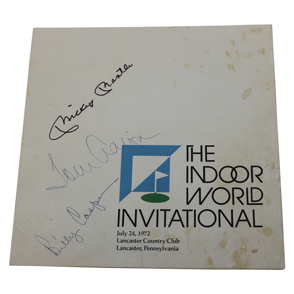 Mickey Mantle, Casper & Aaron Signed 1972 Indoor World Inv. Program Full JSA #BB14237