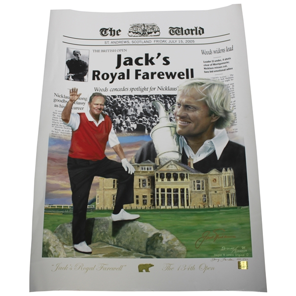 Jack Nicklaus Signed Jacks Royal Farewell LTD ED A/P 1/22 134th Open Championship Canvas Poster JSA ALOA