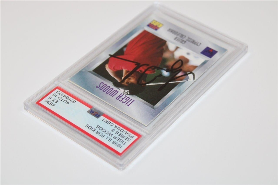 Tiger Woods Signed 1996 SI For Kids Series 3 Card PSA Auto 10 #87564373