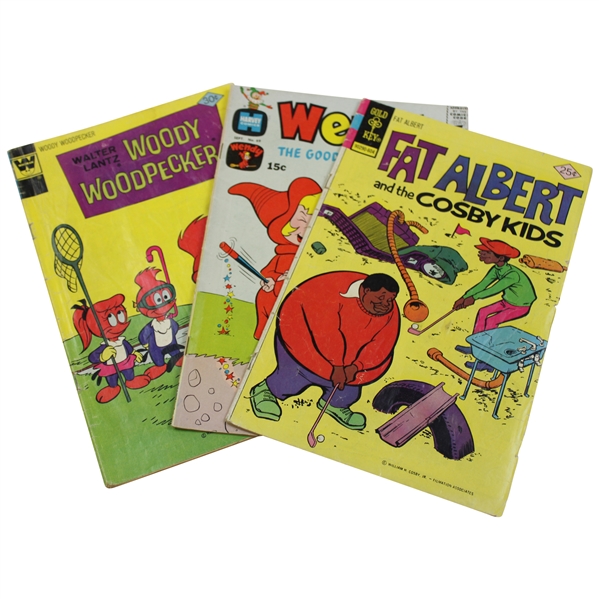 Three (3) Vintage 1970s Comic Books Inc. Woody Woodpecker, Fat Albert & Wendy The Good Witch