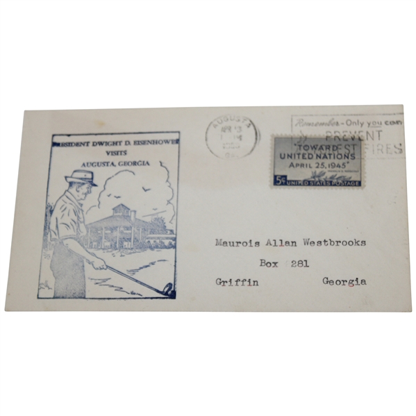 1953 “President Dwight D Eisenhower Visits Augusta Georgia”  Postal Cover