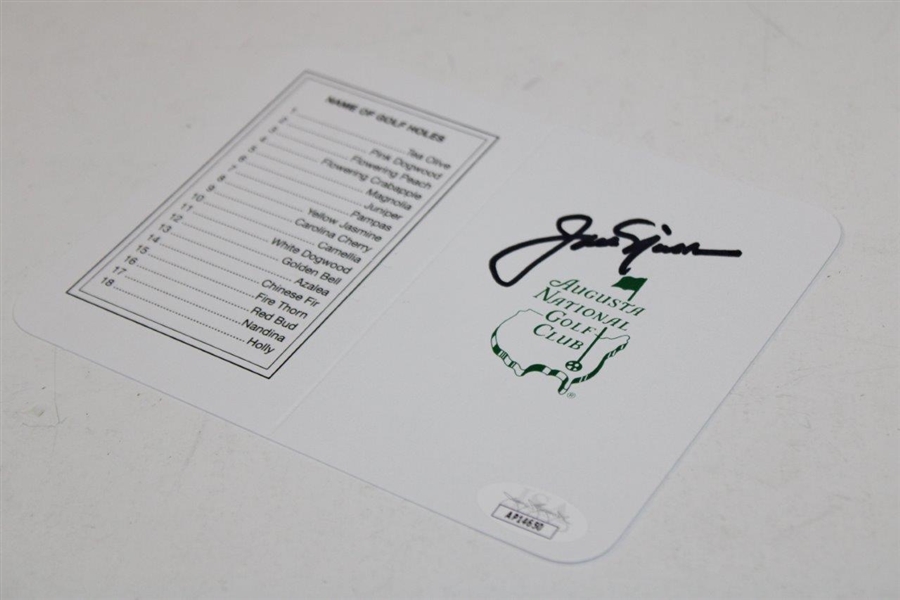 Jack Nicklaus Signed Augusta National Scorecard JSA #AP14650